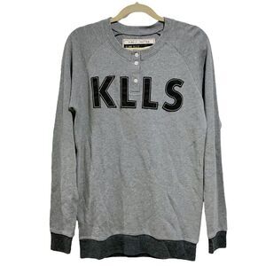 GLMR KLLS Henley Pullover Gray and Black Women’s Size M